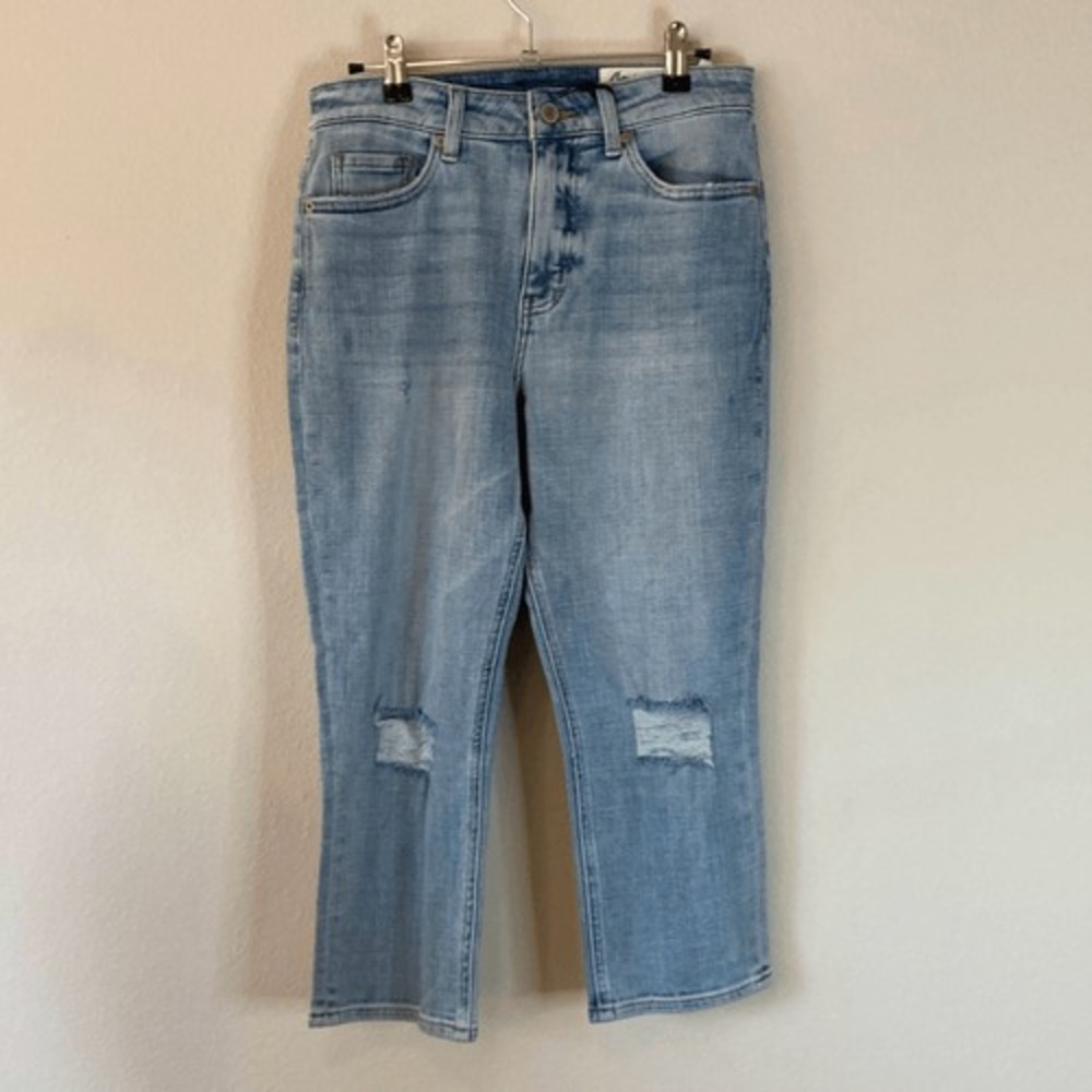 Cosmic Blue Love Sanctuary Distressed Petite Crop Jeans 27P PCL010152PWS‎ Light